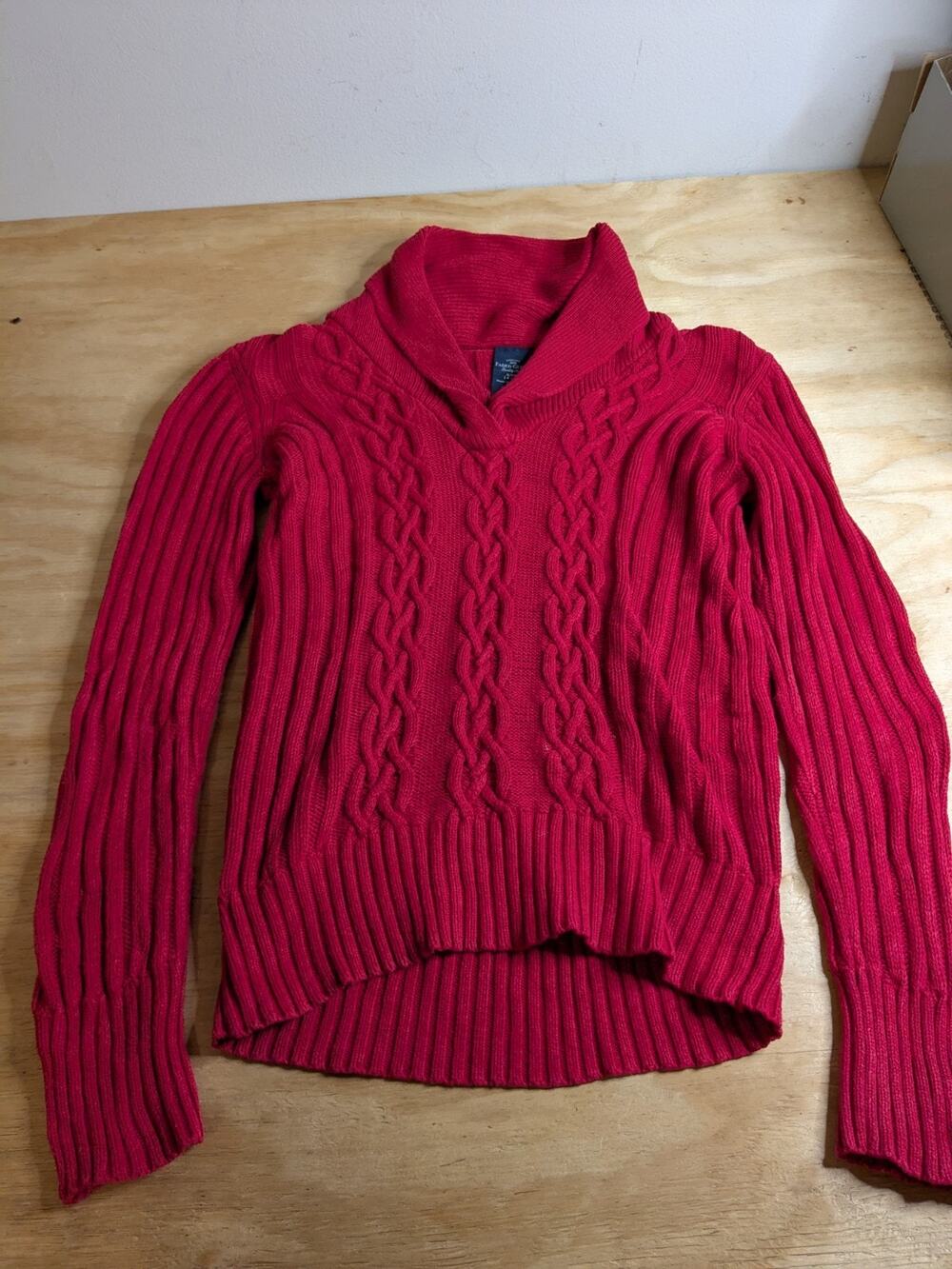 Faded Glory Women's Sweater Sz S Red Long Sleeve Christmas Sweater